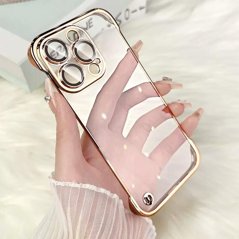 Applicable To IPhone17promax Electroplated Frameless Mobile Phone Case Apple 16 Ultra Thin Transparent Protective Case Lens Film