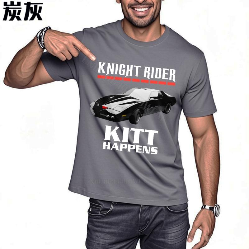 Mens Tshirt Graphic New Teeshirts Knight Rider Kitt Happens ONeck Short Sleeve Shirt Fashion Short Sleeve Oversized Tshirt