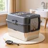 Tragbare Edelstahl-Katzentoilette, geschlossen, Spritzschutz, XL