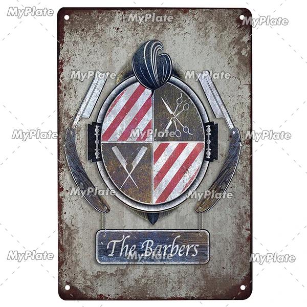 BARBER Tin Sign Metal Sign Retro Plaque Home Decor Metal Vintage Man Cave Bar Pub Club Home Wall Decoration