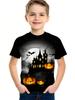 Terror Halloween Theme Graphic 3D Print T Shirts for Unisex Fashion Trend Casual Holiday Gifts Outdoors Short Sleeve O-Neck Tops