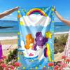 Care Bears Print Beach Towel, Versatile Lightweight Absorbent Beach Towel for Pool Surf Yoga Bathroom, Perfect Birthday Holiday Gift