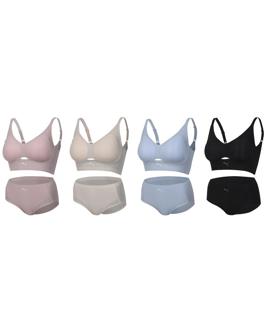 PUMA BODYWEAR Windy Hole Nylon Fusing Pre-Cut Bra And Panties