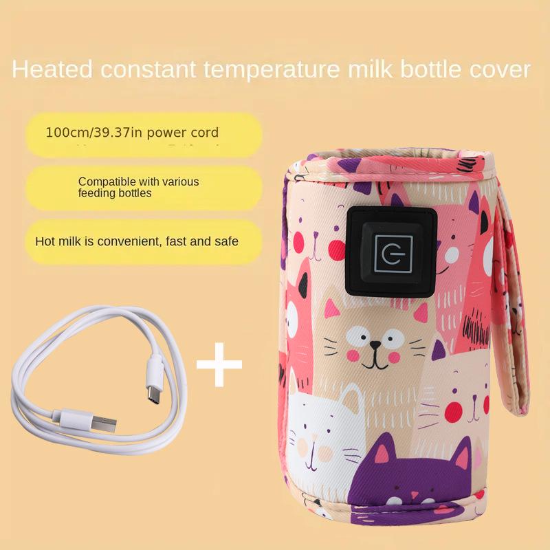 

Insulated Cartoon Kitten Bottle Warmer: Portable, Universal, Constant Temperature Sleeve