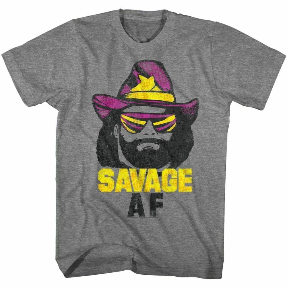 

Macho Man Savage Af Graphite Heather Adult T-Shirt 3XL