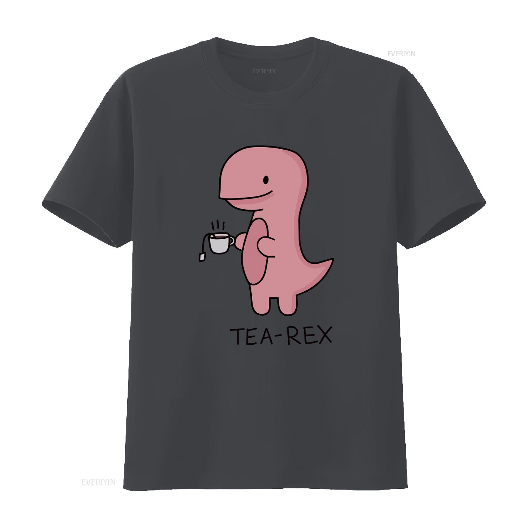 

Tea Rex T Dinosaur Funny Meme Shirt Gamer Cult Movie vintage Washed Stylish Top For Everyday Wear Soft Breathable Slightly 4XL