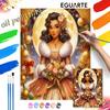 Winter Princess Oil Painting Kit, Home Decor Handmade Gift, Elegant Holiday Portrait, Festive Floral Beauty, DIY Art Craft Supplies
