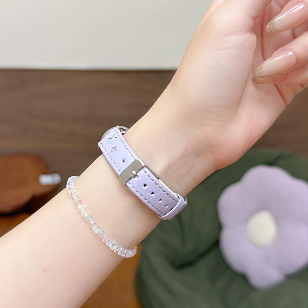 Cinturino in Pelle Dopamine Stars per Xiaomi Mi Band 10 9 8 Braccialetto da Polso per Xiaomi Band 8 9 10 Pro Fibbia Metallica per Huawei Fit 3 4 5 Pro Braccialetto Sportivo