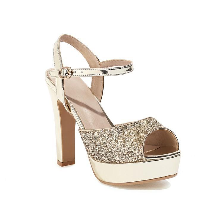 Nightclub Shuitai European and American High-heeled  Shoes Large Size Summer Fish Mouth Sandals