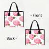 Pink Hydrangea Printed Canvas Tote Bag Casual Large Capacity Handbag for Daily Shopping