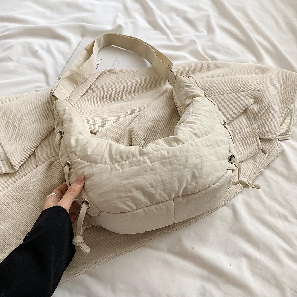 Women Fashion Shoulder Bag Large Capacity Crescent Crossbody Bag Adjustable Strap Daily Messenger Bag Simple Satchel Bag