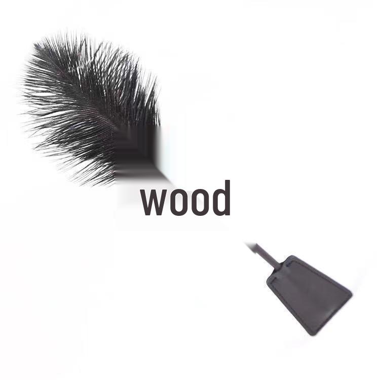 Fun Ostrich Feather Teasing Stick with Diamond Bowknot