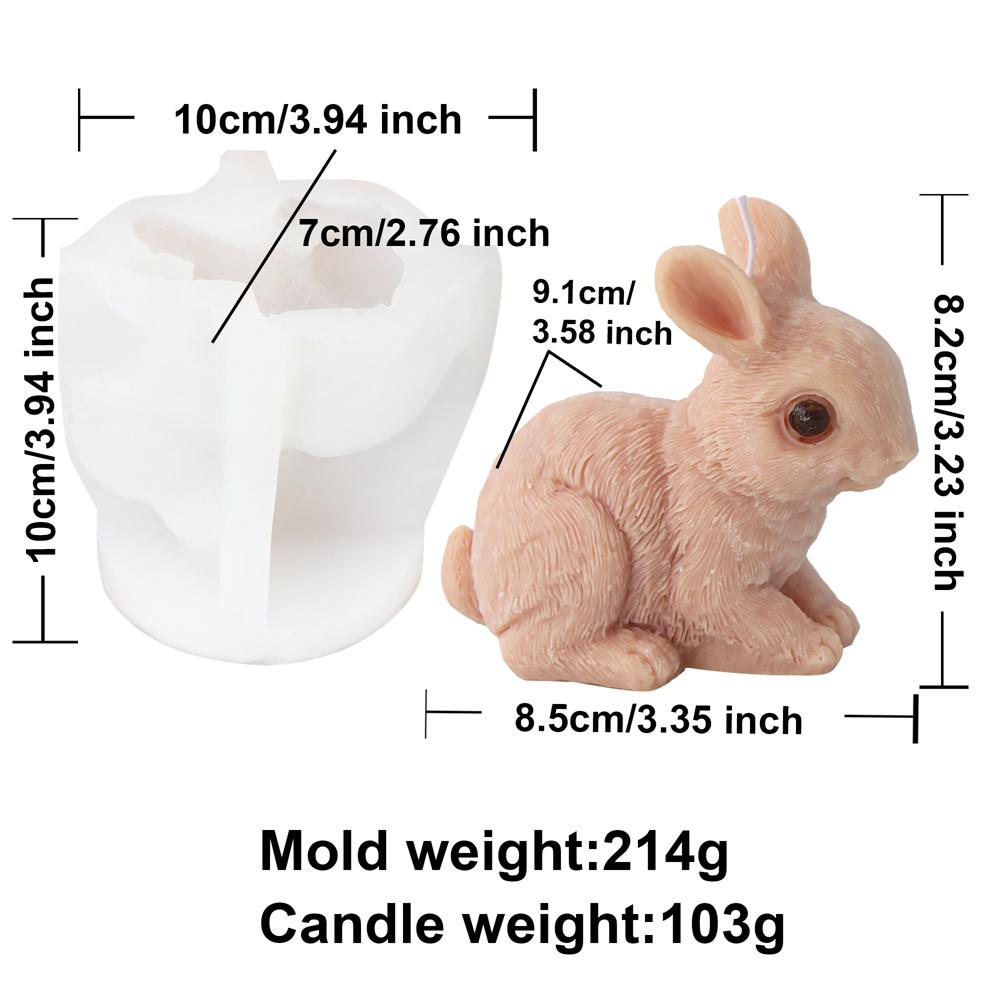 New Easter Rabbit Silicone Candle Mold DIY Bunny Gypsum Soap Mold Animal Resin Making Crafts Casting Molds Party Gift