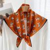 Chessboard Plaid 71CM Cotton and Linen Silk Scarf Small Square Scarf Women's Spring and Autumn Summer Thin Scarf Scarf Linen Headscarf Belt