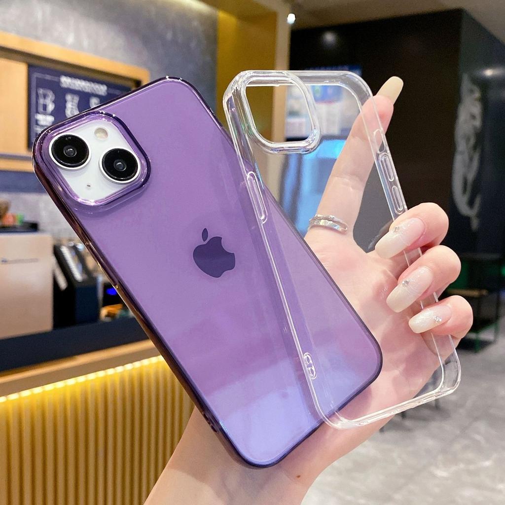 Soft Transparent Candy Color Phone Case For iPhone 16 15 14 13 12 11 Pro X XS Max XR 8 7 Plus Mini Clear Shockproof Bumper Cover