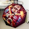 1PC hammer Football Printed Umbrella Folding umbrella, automatic umbrella 8-Frame for Travel, camping Fan gifts Christmas Gifts