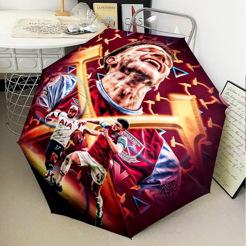 1PC hammer Football Printed Umbrella Folding umbrella, automatic umbrella 8-Frame for Travel, camping Fan gifts Christmas Gifts