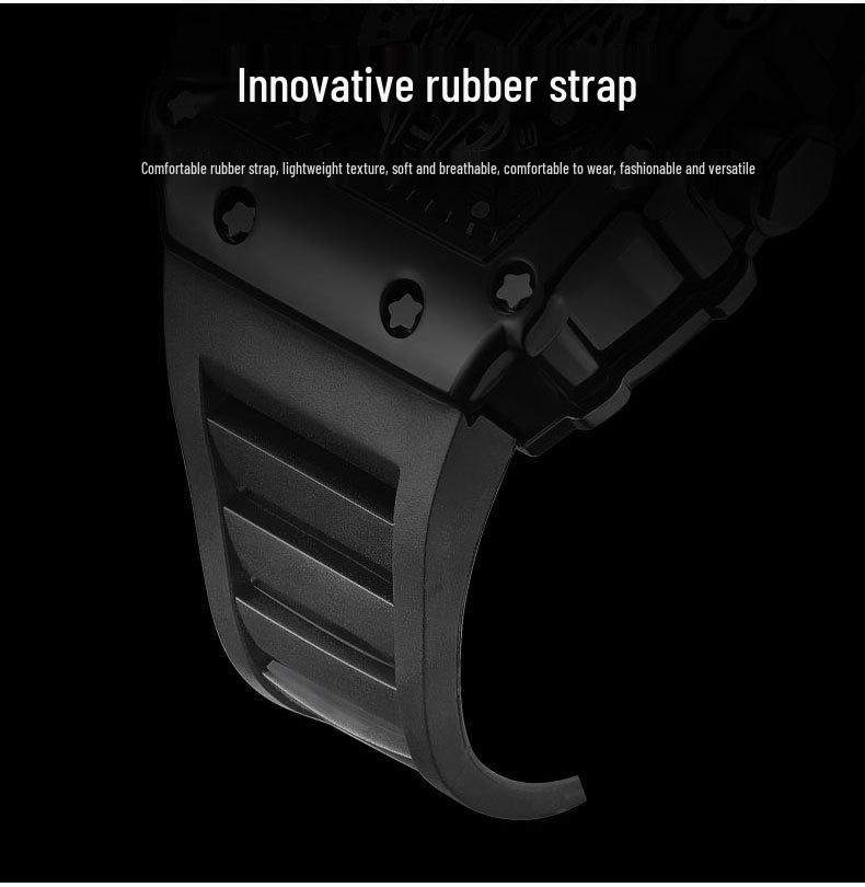 Men's Large Dial Waterproof Sports Quartz Watch with Luminous Square Design