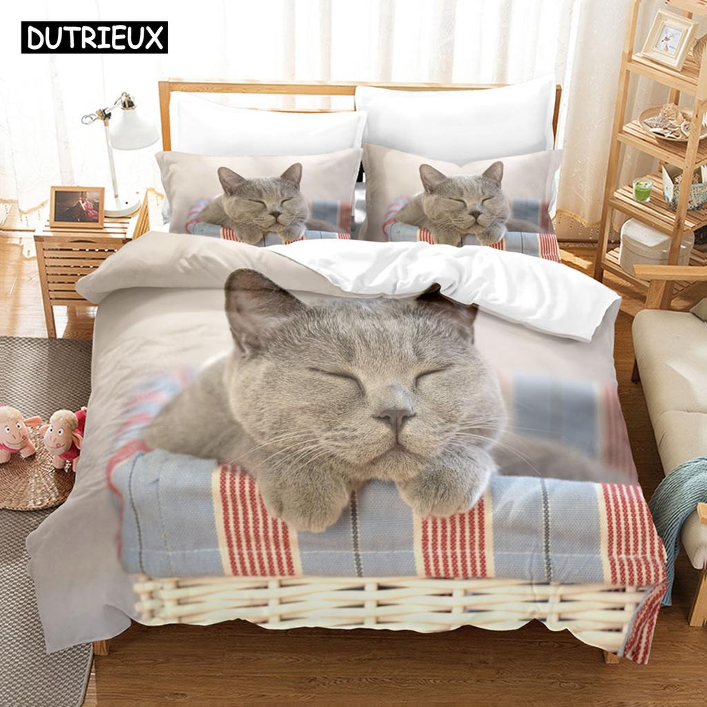 3D Cat Bedding Sets Duvet Cover Set With Pillowcase Twin Full Queen King Bedclothes Bed Linen