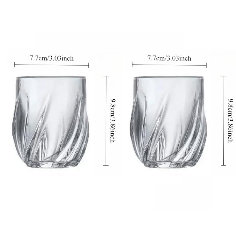 European Engraved Whiskey Glass Thick Relief Glass Cup Bar Carved Foreign Wine Cup Kitchen Accessories Drinkware Beer Glass Cups 2pcs