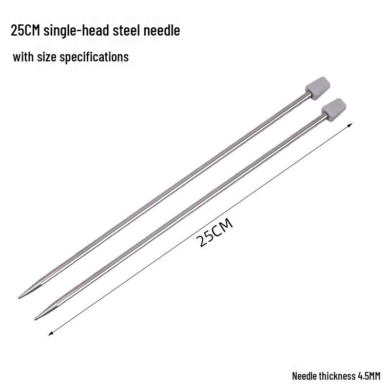 35cm Edelstahl Einspitzige Stricknadeln Set mit Stoppern