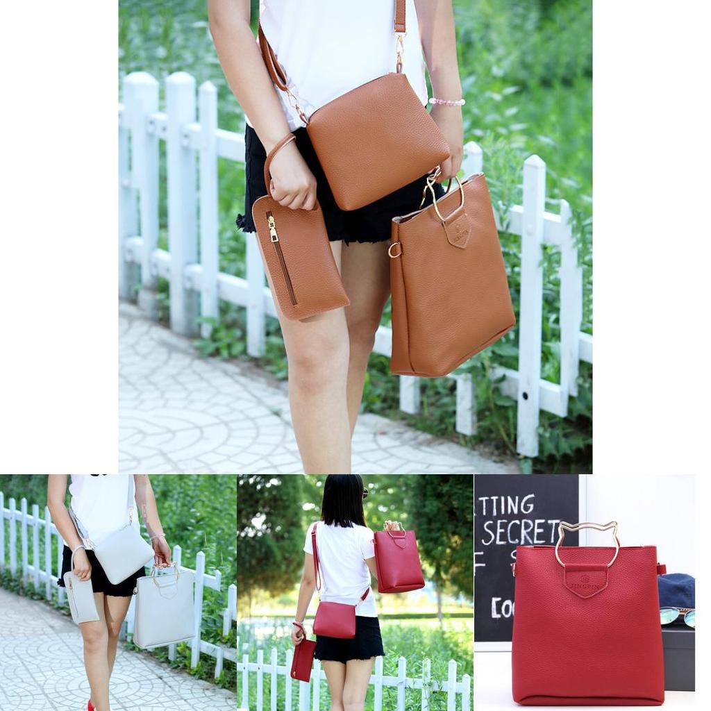 Womens Handbag Shoulder Bag Set Crossbody Pu Fashionable And Wearresistant