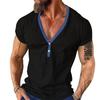 Summer New Men's Versatile Design T-shirts Loose Casual Color Matching Temperament Short Sleeves