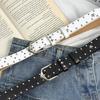 Women'S Y2K Star Rivet Pu Leather Belt Punk Gothic Adjustable Pin Buckle Waistband Trendy Streetwear Decor Belt For Jeans Skirt