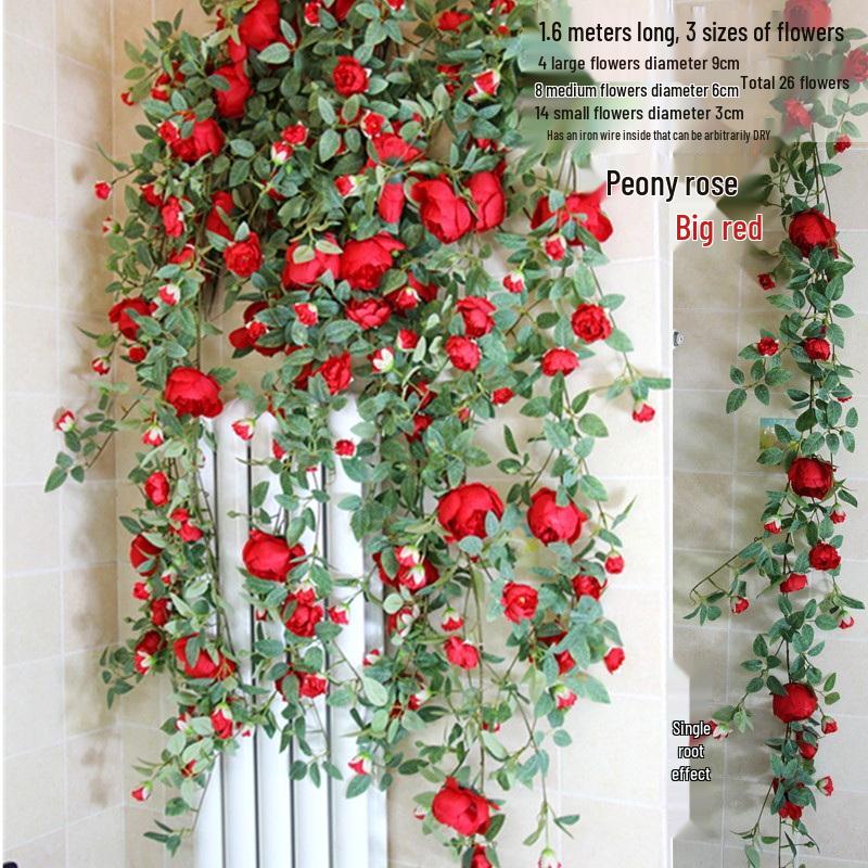 Artificial Rose Vine Hanging Decor for Walls and Ceilings