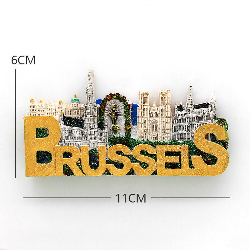 Magnetic Refrigerator Paste Resin Building Souvenir Tourists Prague Square Bhutan Santiago Chile Fridge Magnets Room Decoration
