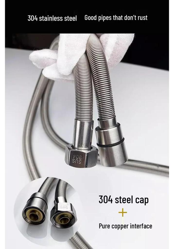 Universal 304 Stainless Steel Shower Hose for Bathroom Water Heaters