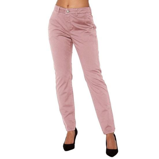 Women Summer Pants Mid-rise Button Zipper Fly Straight Leg Long Trousers with Pockets Solid