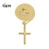 Source Hip Hop Gold Plated Cross Pendant Men's Stainless Steel Necklace Versatile Sweater Pendant