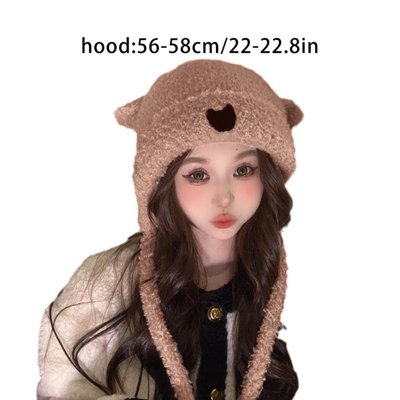 Mädchen Bärenmütze Y2K Fellohren Mütze Felliger Bär Geschenke Warme Wintermütze Erwachsene Kinder Fellohren Winter Foto-Requisiten