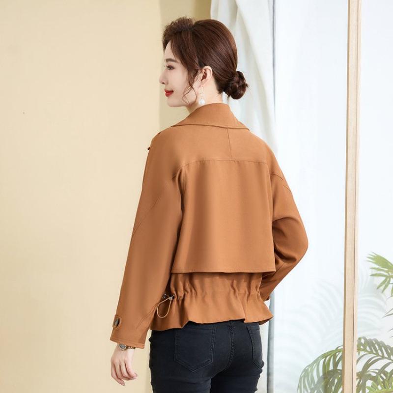 

Mom s Stylish Spring & Autumn Jacket - New Thin, Short Coat for Middle-aged & Elderly Women 2XL [Recommended 105-120 jin]
