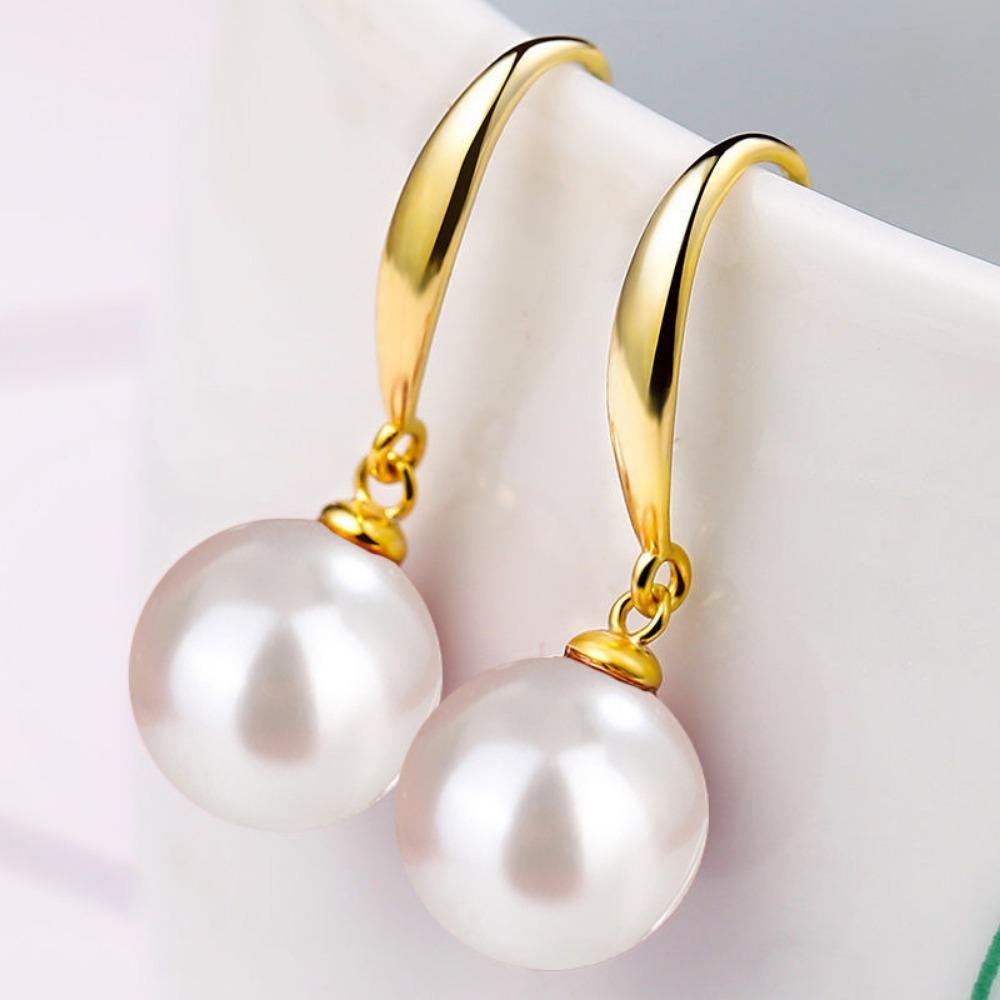 Shell Beads Long Earrings Simulation Freshwater Pearl Ear Hook Simple Drop Earrings  Female