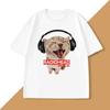 Cat with Headphones Radiohead Tshirt Cute Cat Rock T Shirt Unisex Women Vintage Cotton Short Sleeve Round Neck Tshirt Streetwear