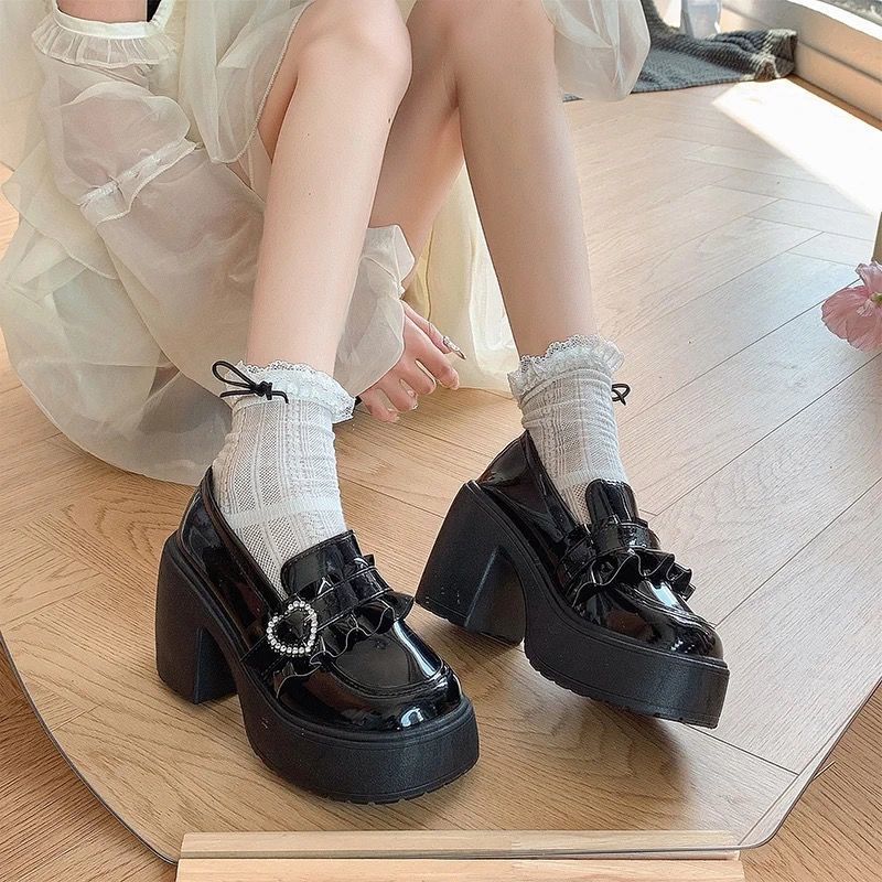Mary Dark Punk Loafers Slim Heightening Leather Shoes Subculture Mine Single Shoes Japanese