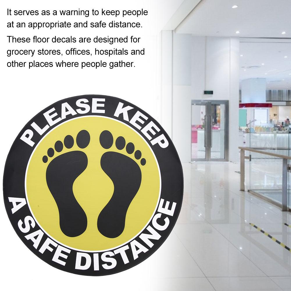 5pcs   Bag Distance Warning Floor Sticker Decal Safety Distance Sign for Store HospitalXG008