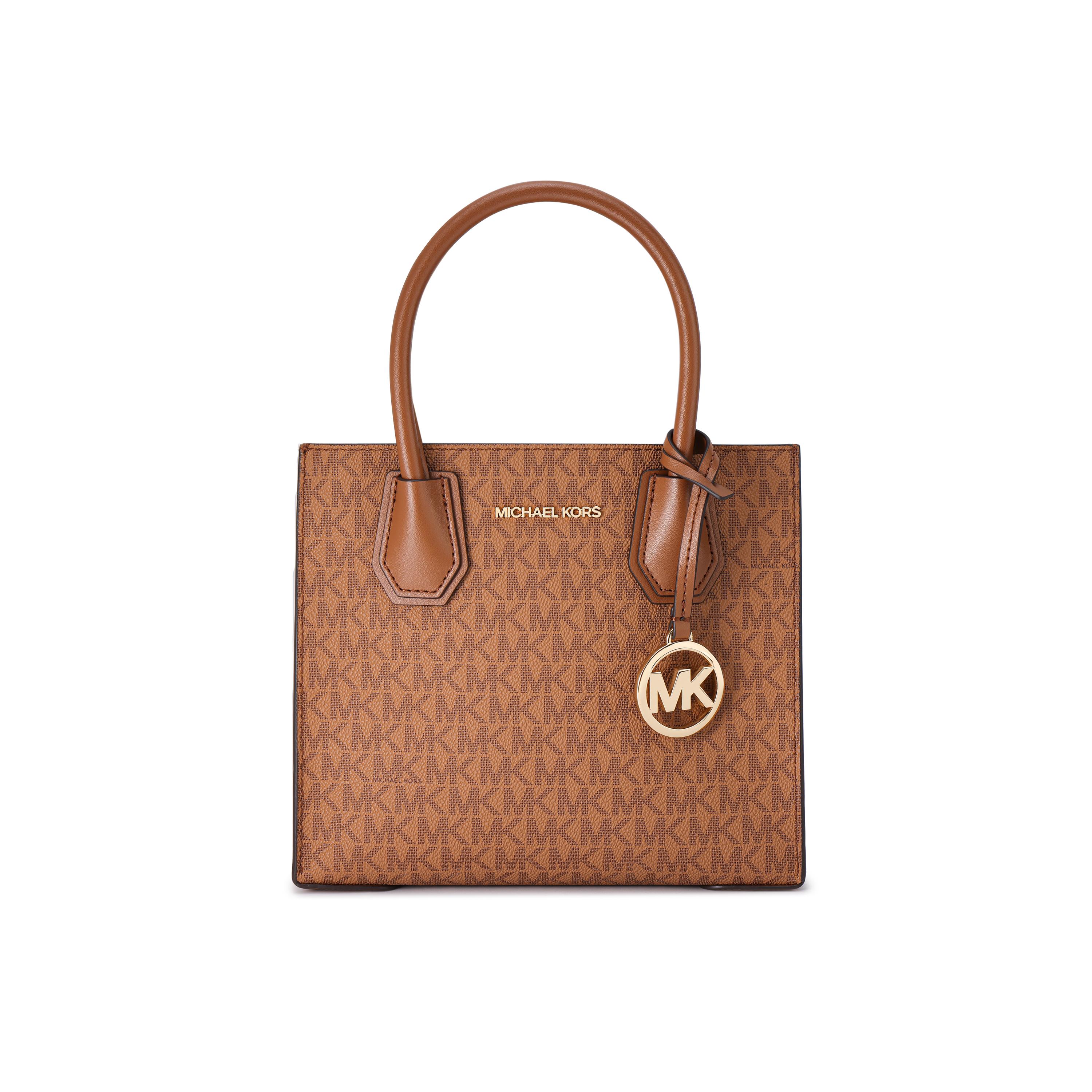 

New MICHAEL KORS Mercer Cow Leather Trunk Bag, Shoulder Bag, Crossbody Bag, Handbag Medium Size Women s Caramel Brown 35S1GM9M2B-299 22.1*9.9*19.1CM