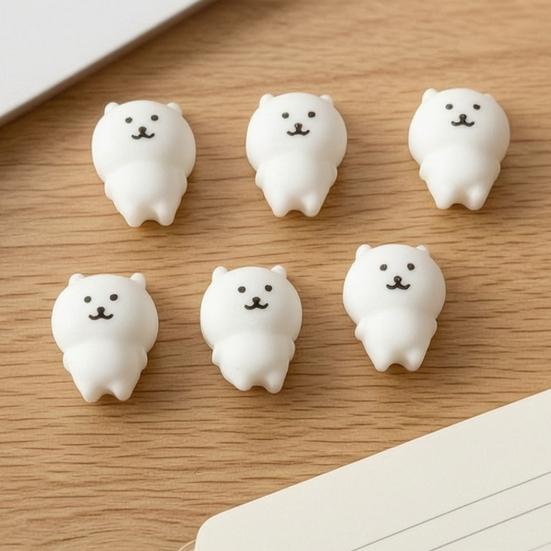 3/4/5/6Pcs Mini Bear Stress Relief Toy, Cartoon White Bear Squeeze Toy, Slow Rebound Bear Sensory Toy for Kids Adults, Party Favors