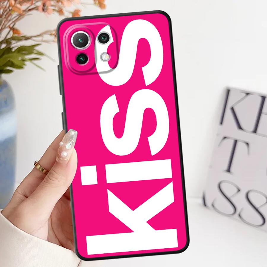 Letters Kiss Funda Phone Cover Case for Xiaomi Mi 12 11 11T 10T 12T Pro 12X 14 13 Lite