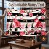 Floral Garden Theme Throw Blanket Custom Name Text Personalized Blanket Soft Cozy Blanket for Home Sofa Bed