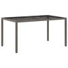 Vidaxl Garden Table, 150X90X75 Cm, Glass and PE Rattan, Grey