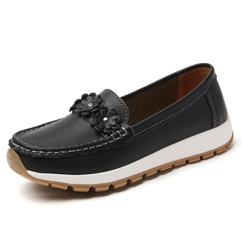 

Women s casual flat shoes, 100 genuine leather shoes, lightweight spring and summer loafers, walking mom shoes 42