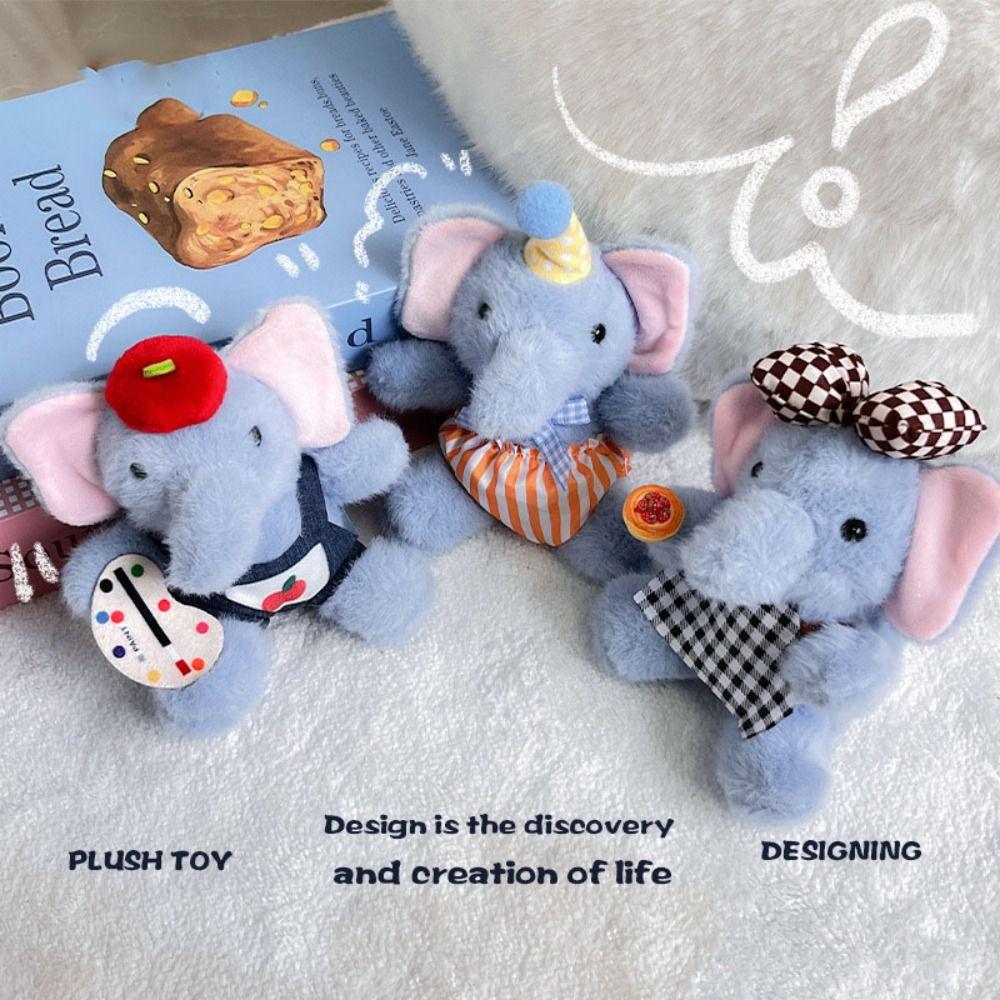 Anti-lost Elephant Backpack Pendant Cartoon Elephant Plush KeyChain Elephant Plush Toy  Girls