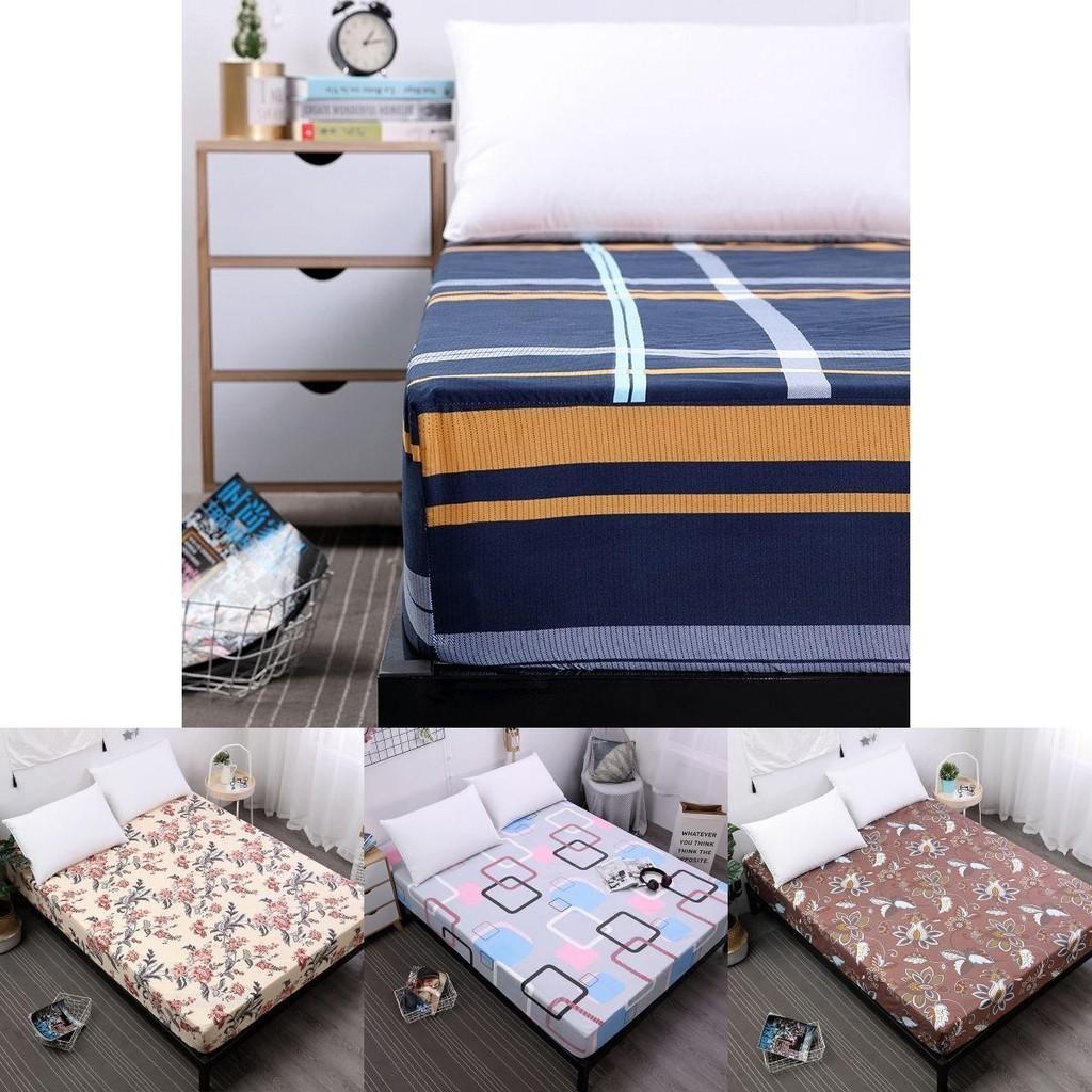 Cozy And Stylish Floral Stripes Mattress Protector Dustproof Fitted Sheet