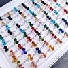 10 pezzi nuova moda quadrato tridimensionale cristallo vetro mano gioielli anello diamante indice anello