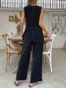 New Spring/Summer Two-Piece Set Striped Tank Top Wide Leg Pants Fashion Outfit