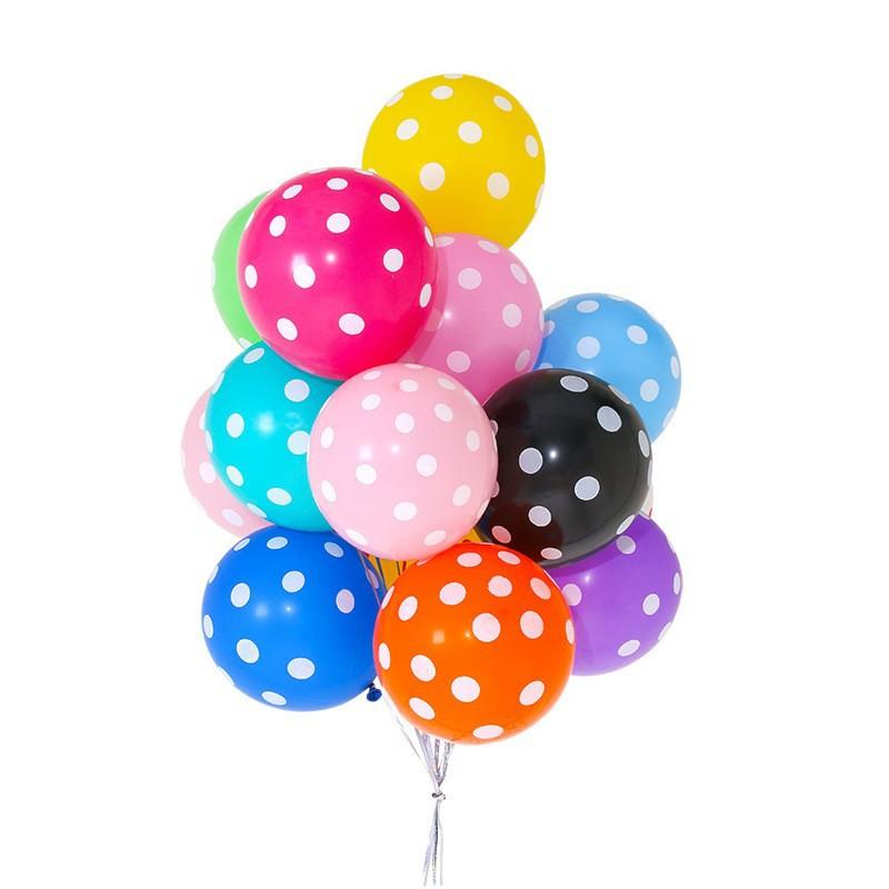 12-Inch Thickened Polka Dot Latex Balloon, Wedding Room Arrangement Birthday Party Shape Decoration Round Candy Color Balloon